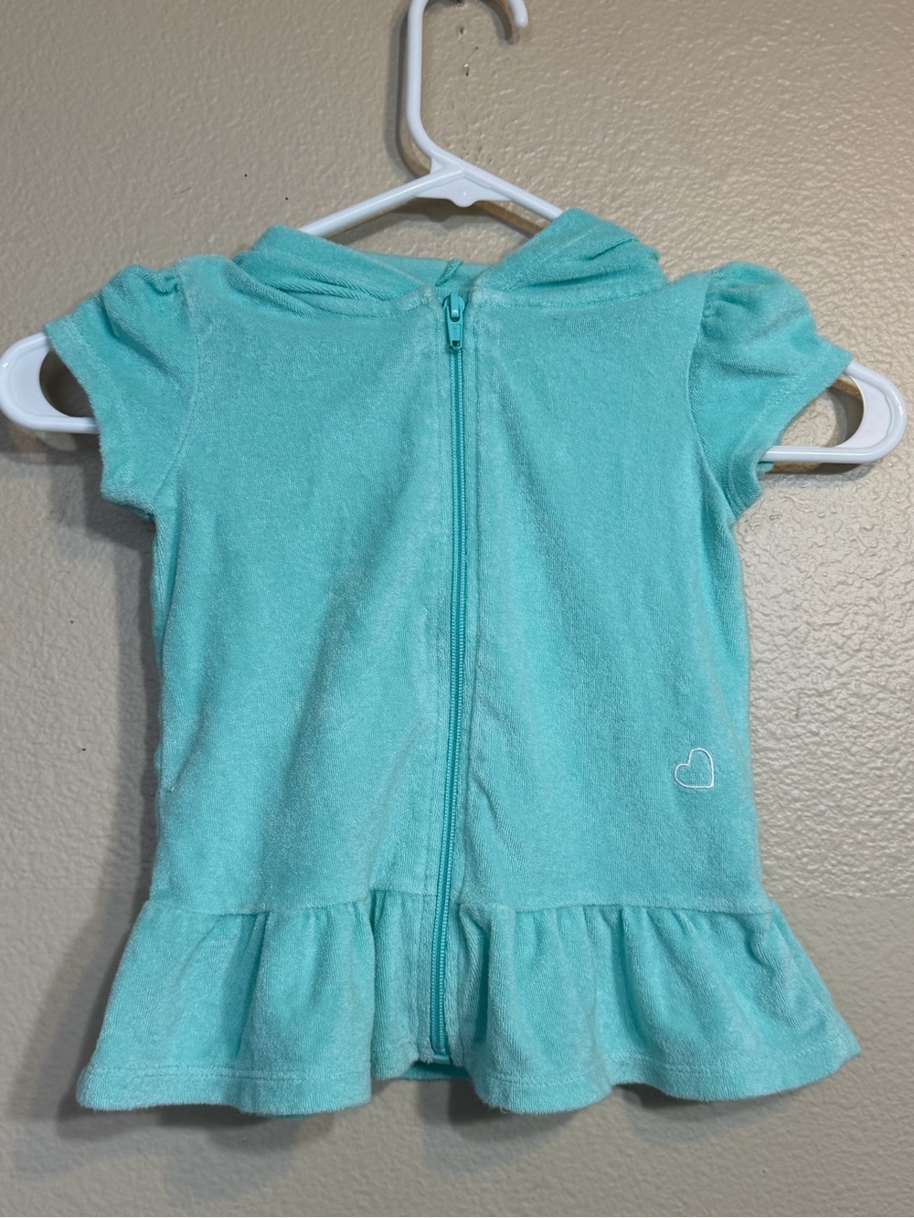 💕Bundle 3 of $20 healthtex Aqua Hooded Zip-Front Ruffle Tee